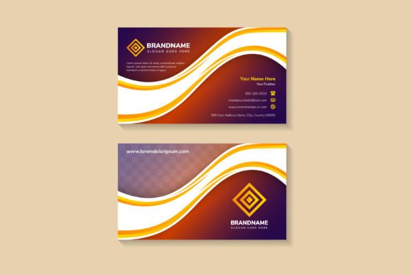 Blue Orange Gradient Business Card: Graphics & Print Templates