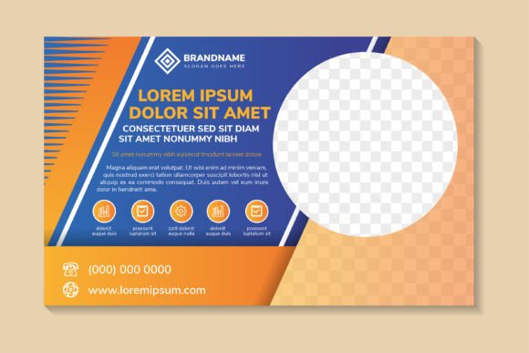 Blue Orange Horizontal Flyer: Graphics & Print Templates