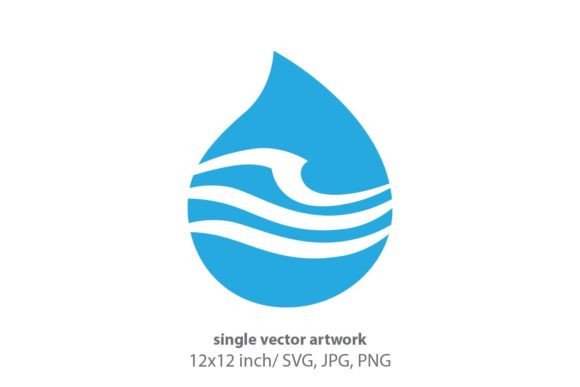 Blue Water Drop Logo Icon: Graphics & Icons for Brand Clarity