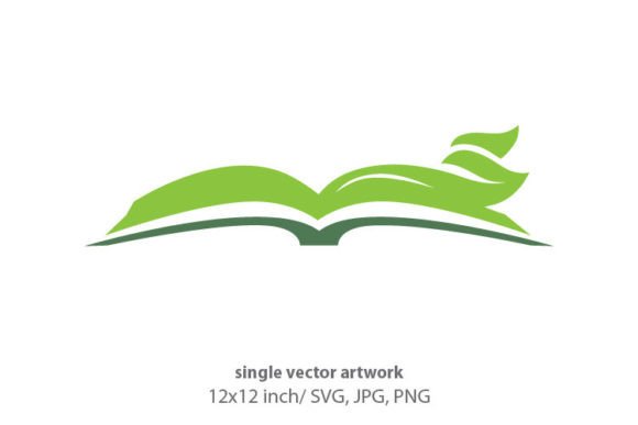 Book and Leaf, Logo Icon: Clean Graphics & Versatile Icons