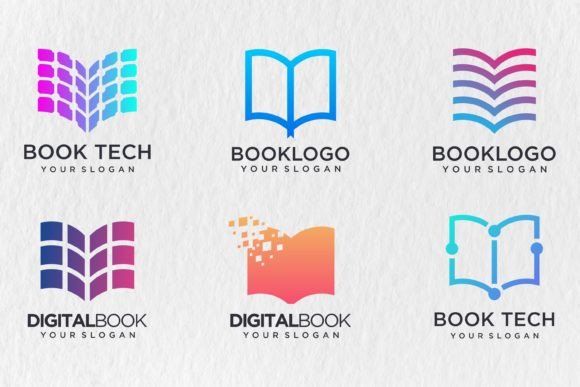 Book Technology Logo Icon Set – SVG Graphics & Logos
