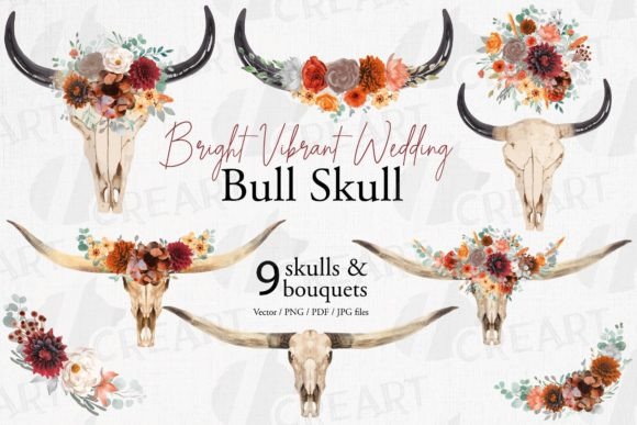 Colors of Mexico Flower Bull Skull Decor
