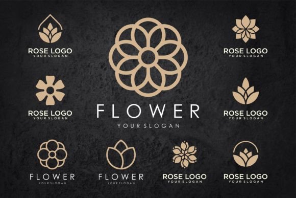 Flower Logo Design Vector: Graphics & Logos for Real Publishing