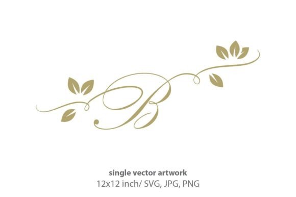 Gold Leaf, Autumn Script Letter B