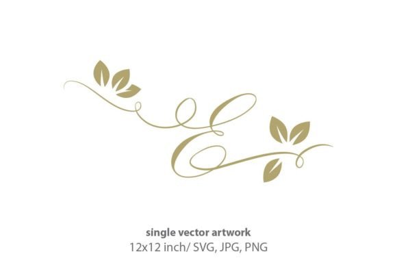 Gold Leaf, Autumn Script Letter E