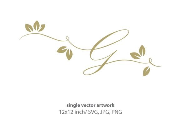 Gold Leaf, Autumn Script Letter G Graphics & Icons