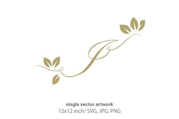 Gold Leaf, Autumn Script Letter I: Premium Icons & Graphics