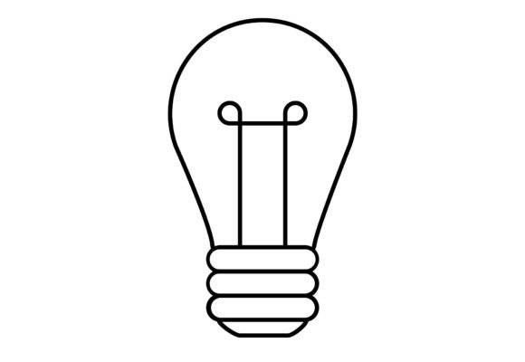 Light Bulb Clipart Silhouette: Minimalist Graphics & Icons