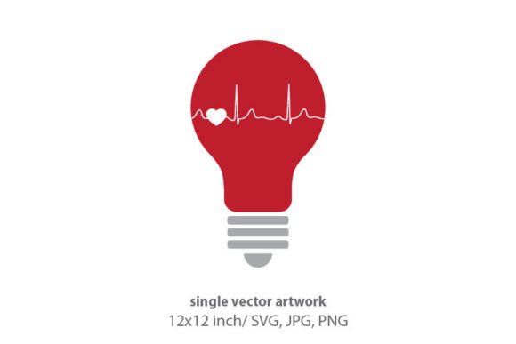 Light Bulb with Heart Graphics & Icons