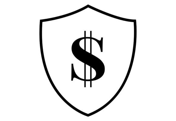 Money Shield Icon Design: Minimalist Graphics & Icons for Handmade Brands