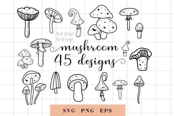Mushroom SVG Collection Celestial SVG: Graphics for Crafts & Whimsical Branding