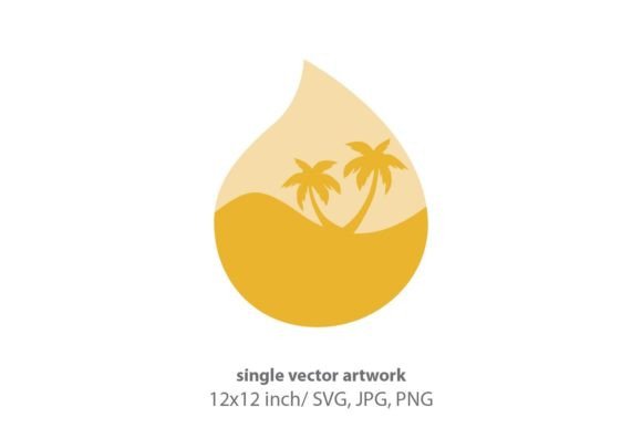 Oil Drop and Palm Leaf: Clean Vector Icons for Editorial Graphics