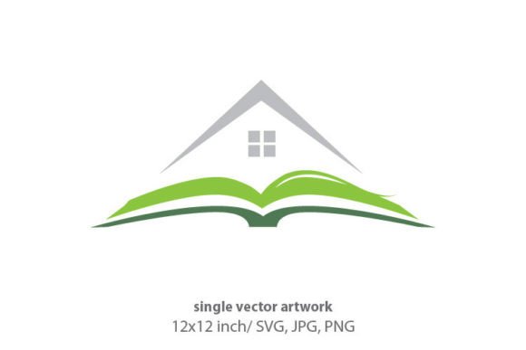 Open Book and House: Clean Icons for Handmade Branding