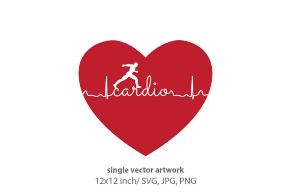 Runner, Red Heart: Handmade Graphics & Icons
