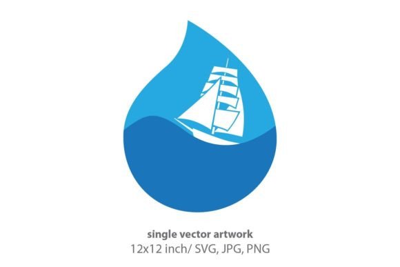 Sailing Boat Inside Water Drop: Graphics & Icons Review