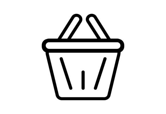 Shopping Basket Vector SVG: Minimalist Icons & Graphics for Handmade Brands