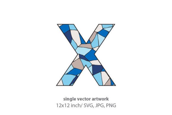 Stained Glass Pattern Inside Letter X: Graphics & Icons