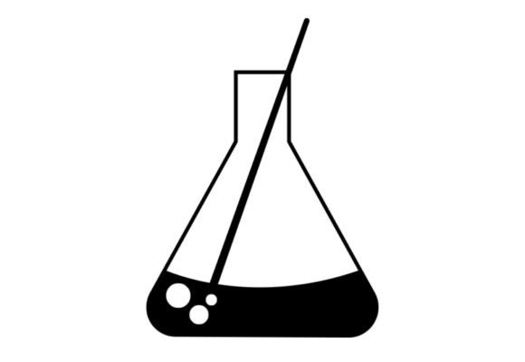 Triangular Flask Clipart Artwork: Minimalist Icons & Graphics for Handmade Brands