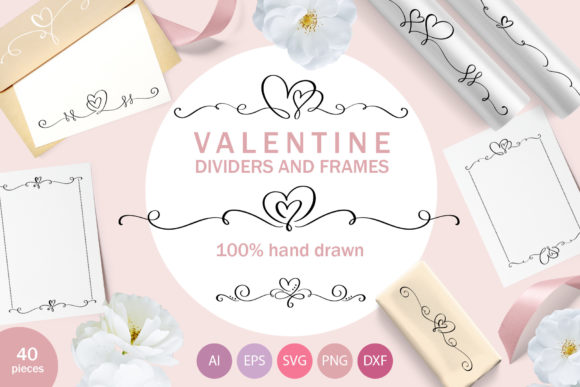 Valentine Dividers and Frames SVG: Decorative Elements for Modern Graphics