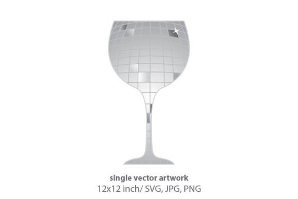 Wine Glass, Disco Ball Pattern Graphics & Icons